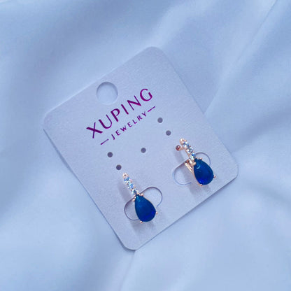 Blue Velvet Hoops Earrings- XUPING