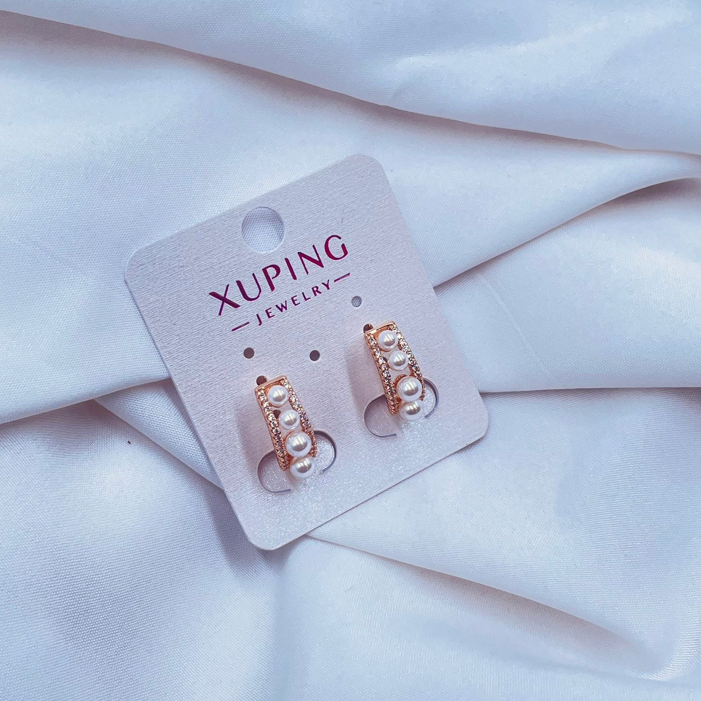 Pearl Hoops Earrings- XUPING
