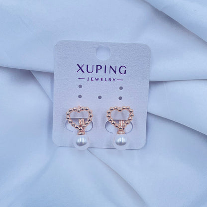 Heart Pearl Hoops  Earrings- XUPING