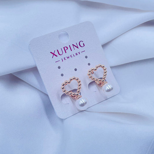 Heart Pearl Hoops  Earrings- XUPING