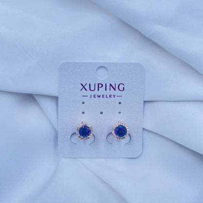 Blue studded MINI Hoop Earrings- XUPING
