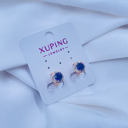 Blue studded MINI Hoop Earrings- XUPING