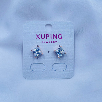 Square Soliter Earrings- XUPING