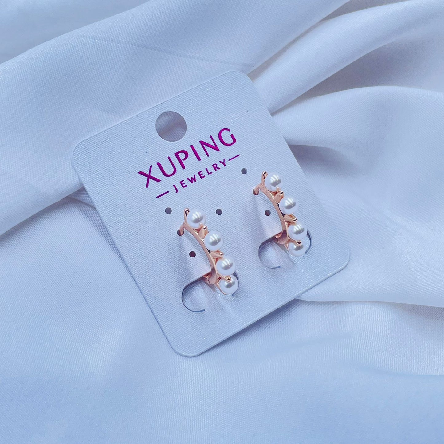 Pearl Hoops Earrings- XUPING