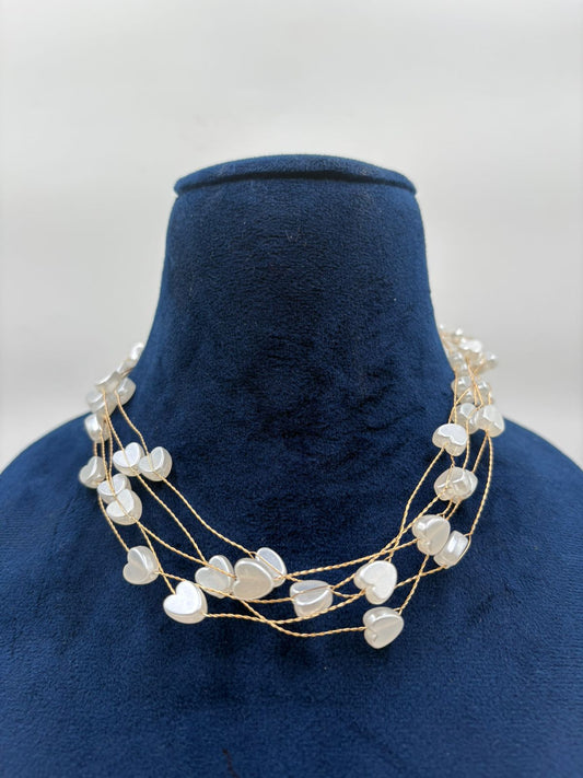 Heart Shape Pearl Choker