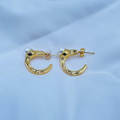 Pearl Hoops  Earrings