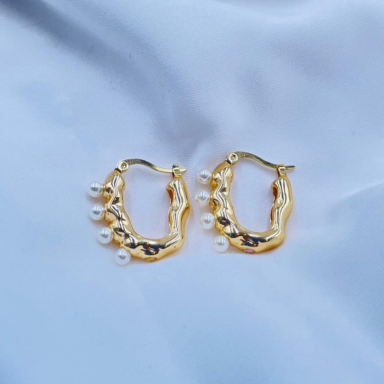 Pearl Hoops Earrings