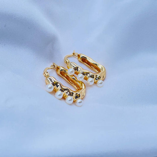 Pearl Hoops Earrings