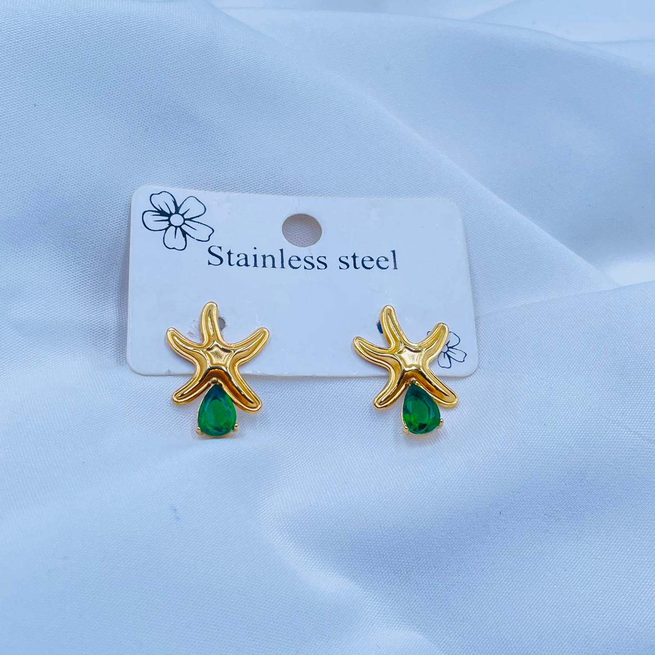 Green Glimmer Studs