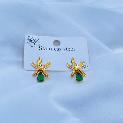 Green Glimmer Studs