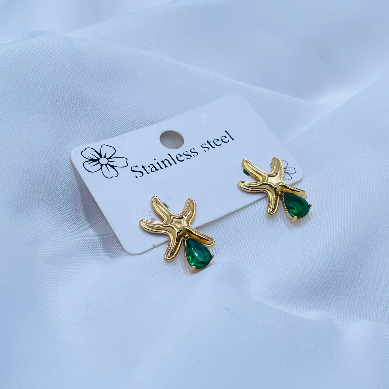 Green Glimmer Studs