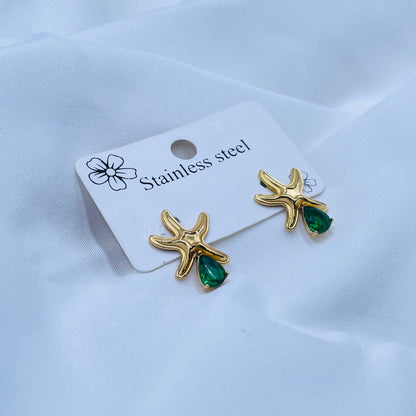 Green Glimmer Studs
