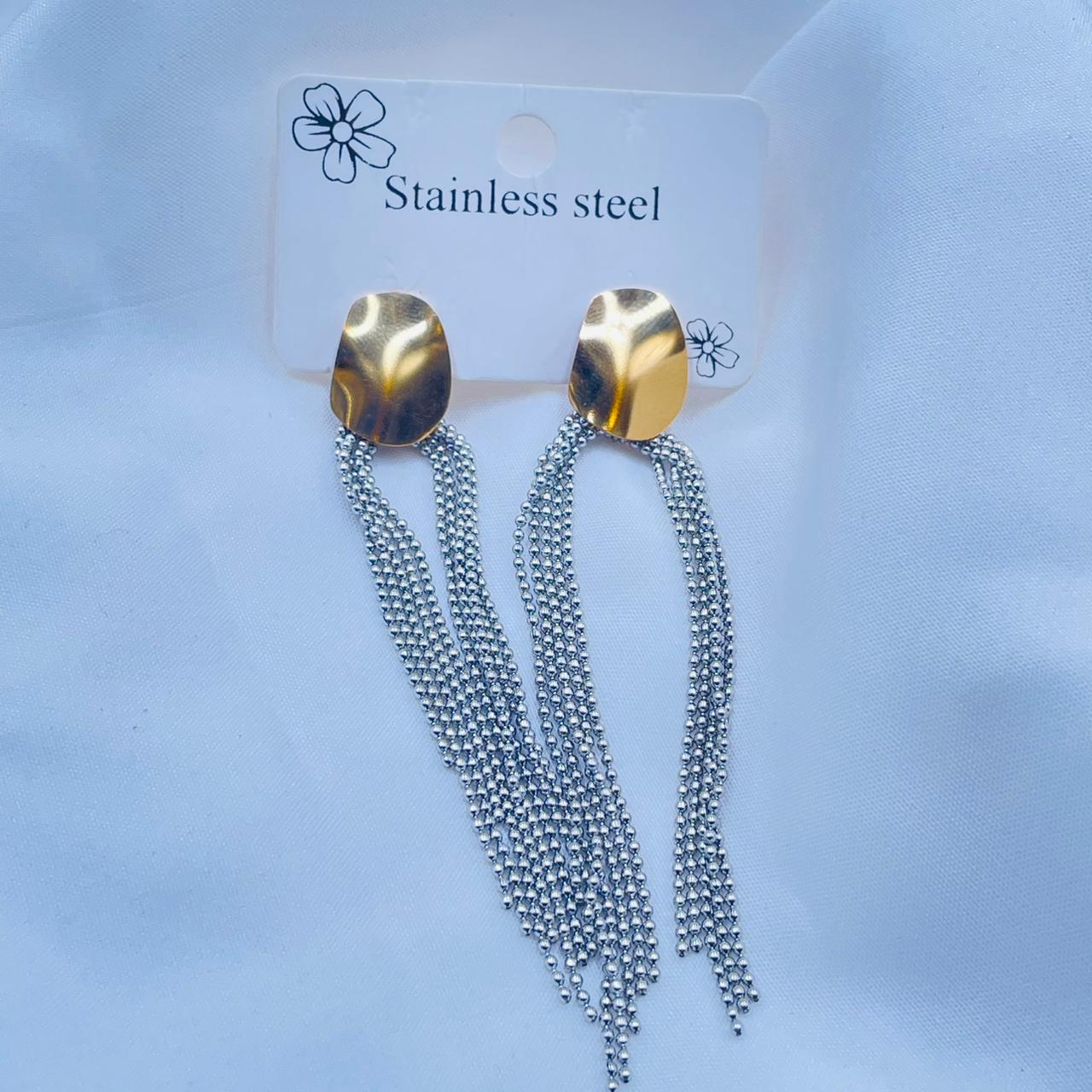 Gold And Silver Tassel  Earrings