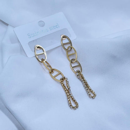 Crystal Anchor Dangles Earrings