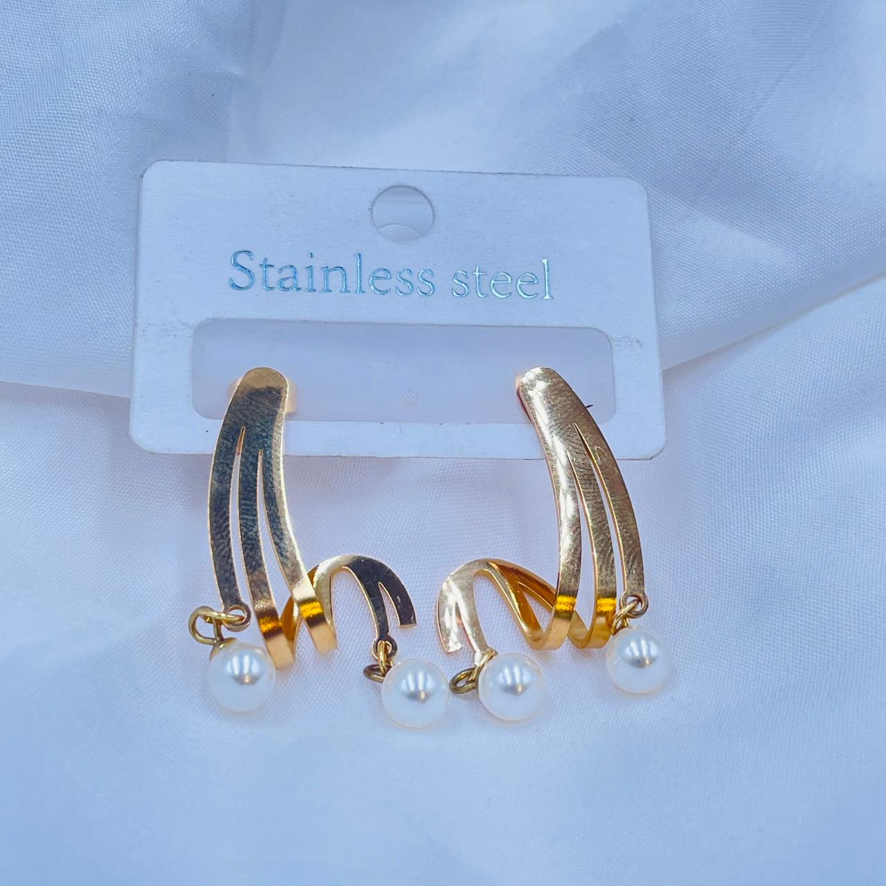 Modern Pearl  Earrings