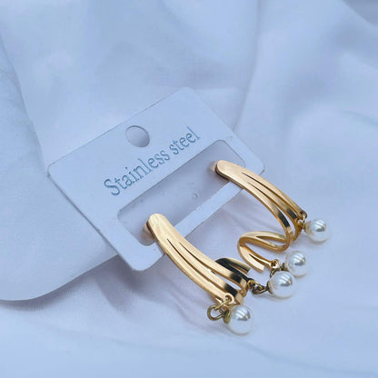 Modern Pearl  Earrings