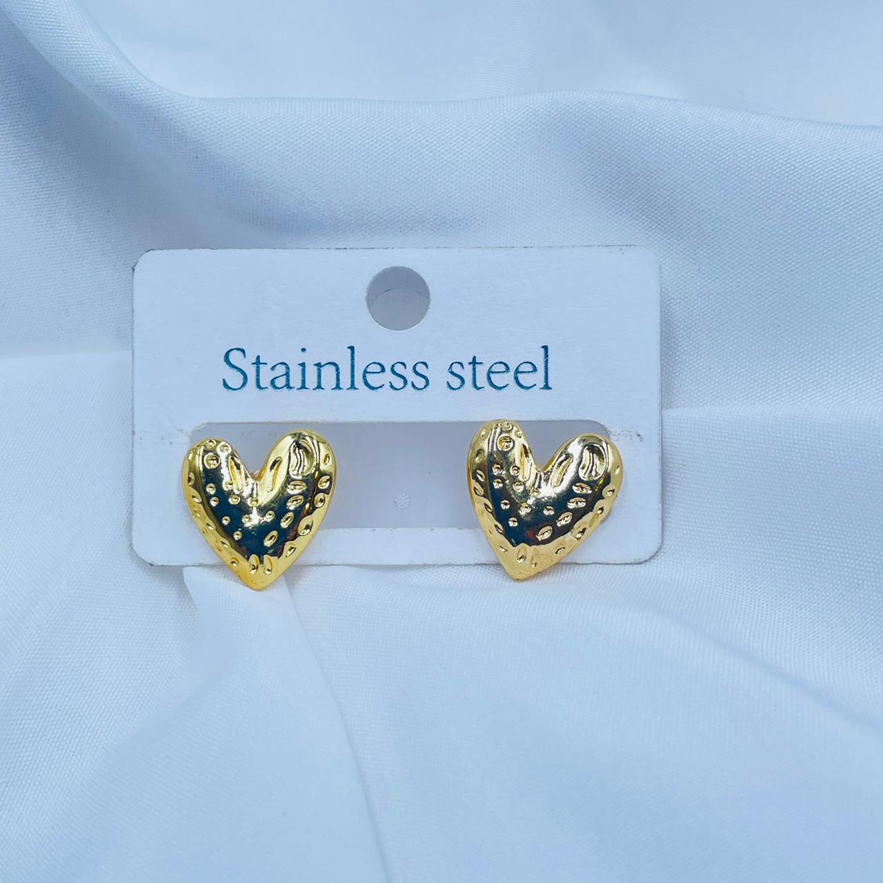 Textured Heart Studs