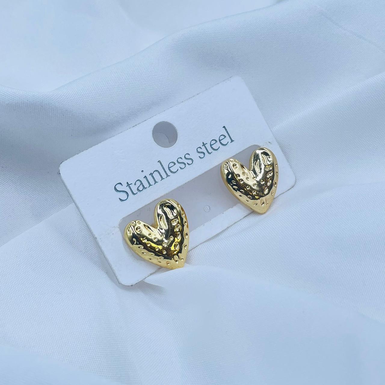 Textured Heart Studs