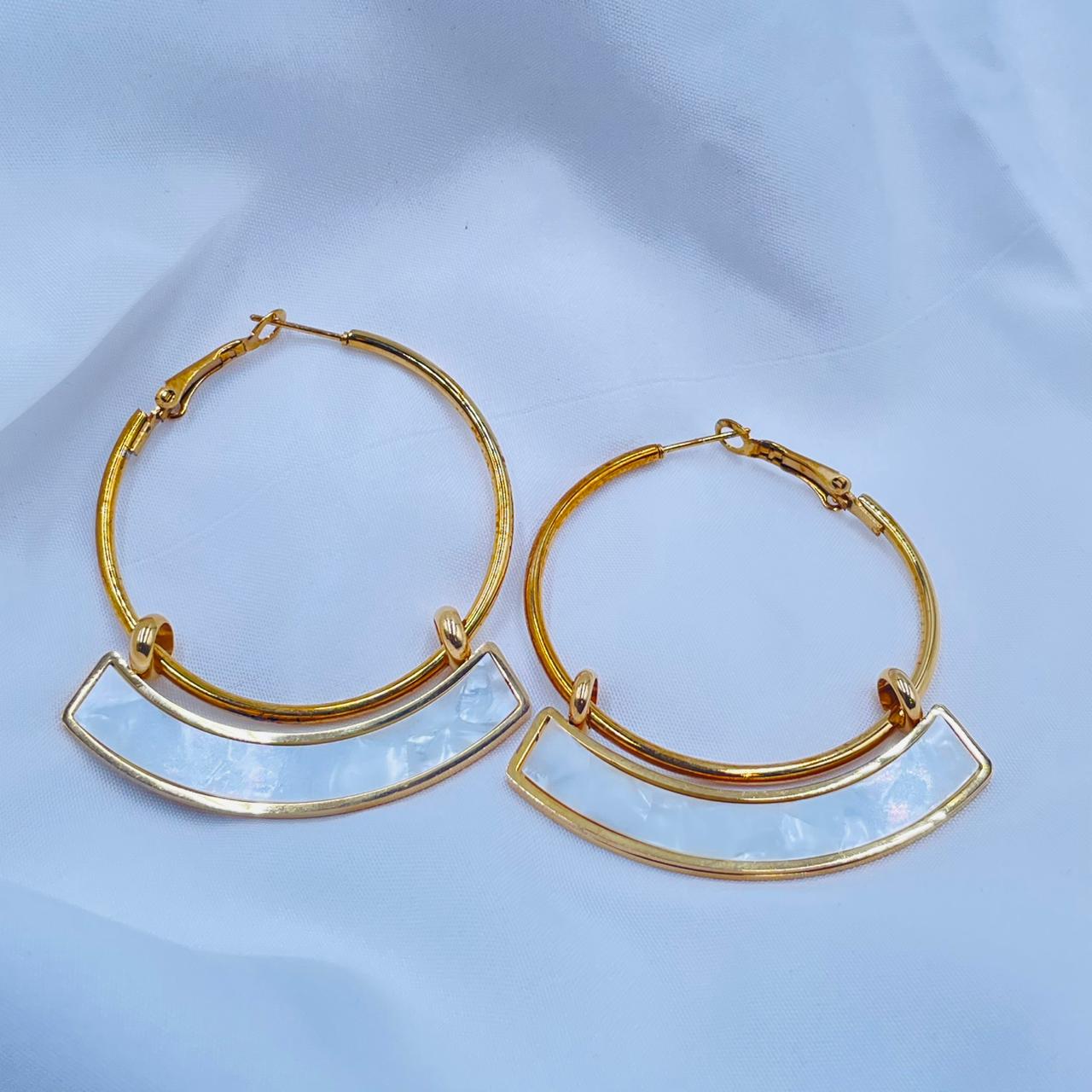 Golden White Hoops