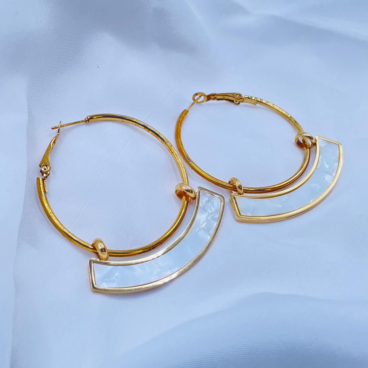 Golden White Hoops