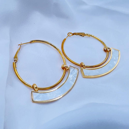 Golden White Hoops