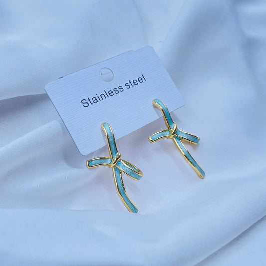 Azure Bownot Earrings