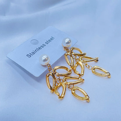 Gold Earrings  With Pearl