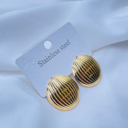 Golden Oval Studs