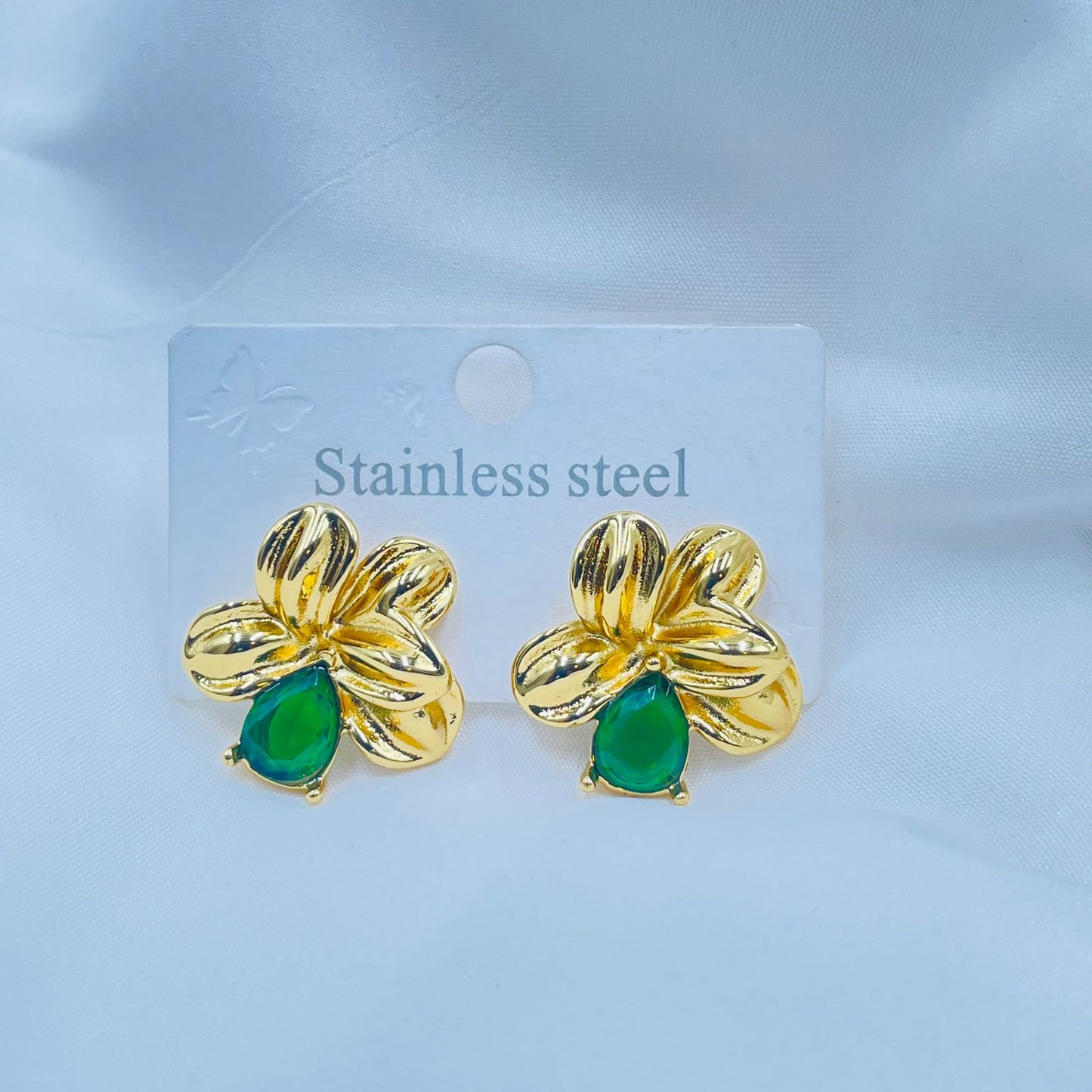Gold Flower Shaped Earrings