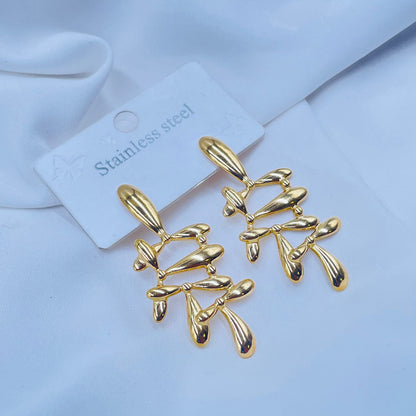 Gold Leaf Drop Earrings