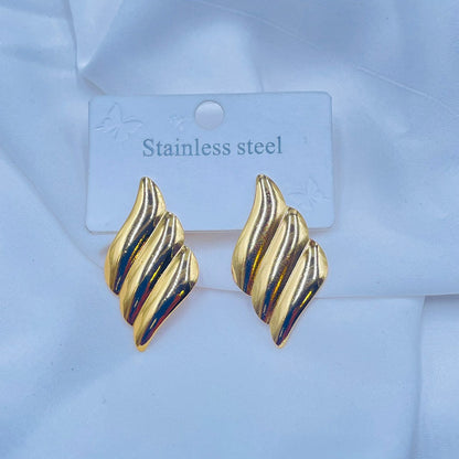 Gold Tone Swirl Stud Earrings