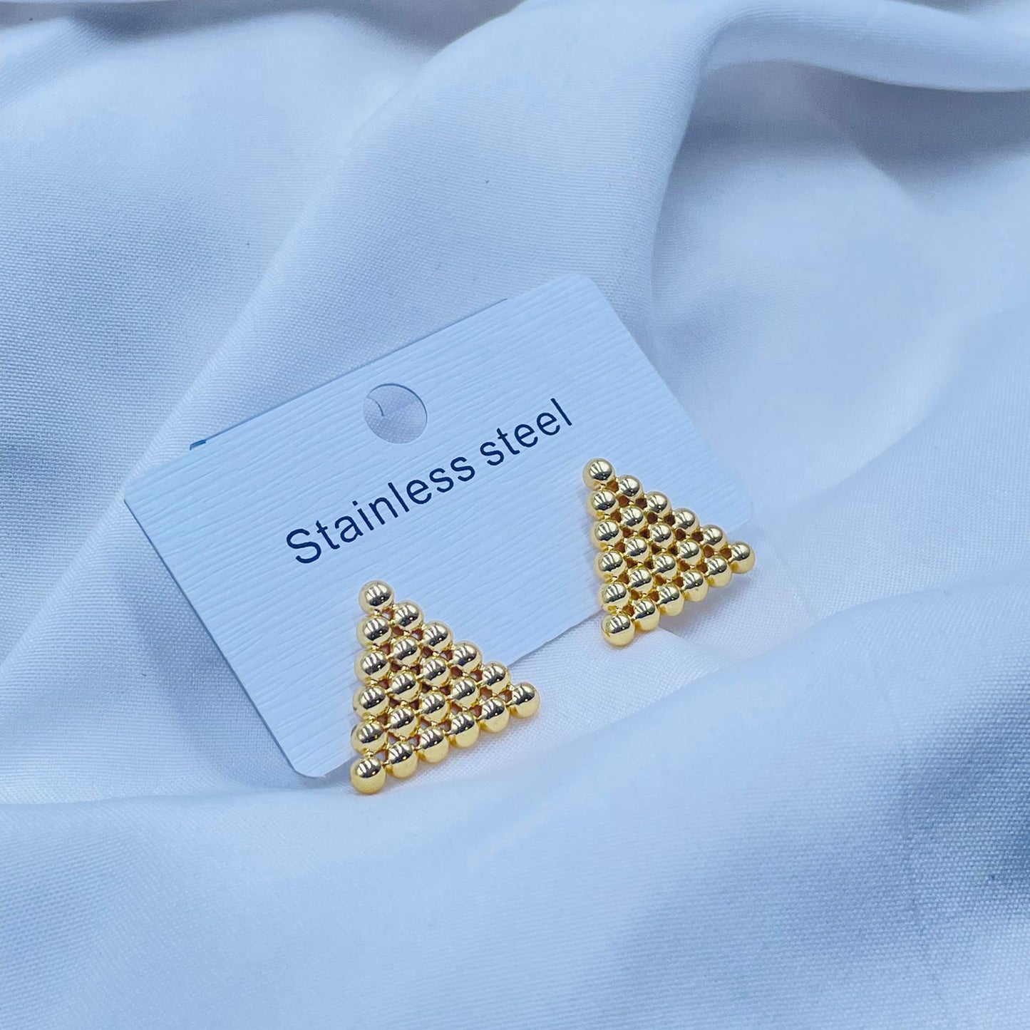 Gold Triangle Shaped Earrings
