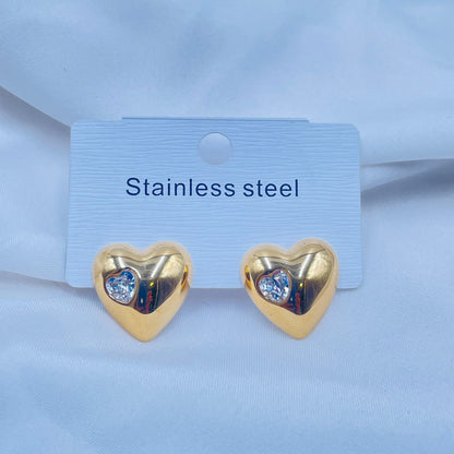Gold Heart Shaped Earrings