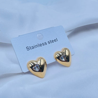 Gold Heart Shaped Earrings