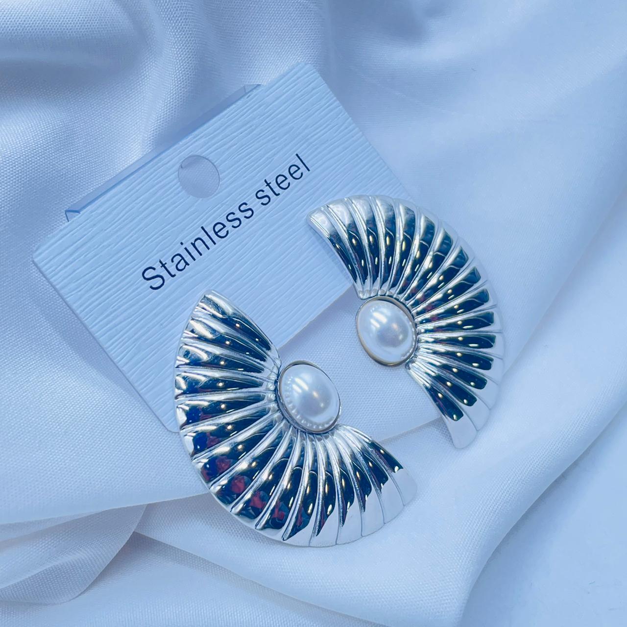 Oceanic Pearl Stud Earrings