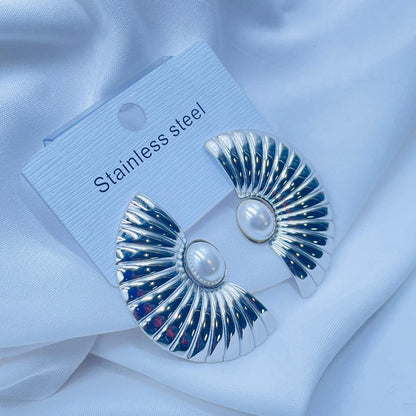Oceanic Pearl Stud Earrings