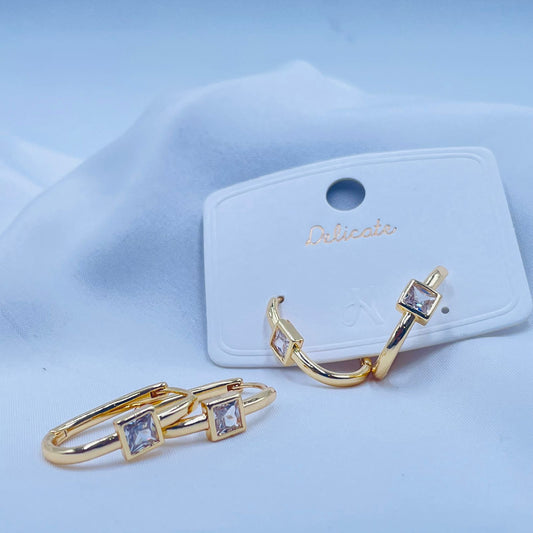 Gilded Square Hoops