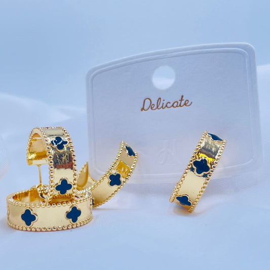 Azure Black Clover Earrings