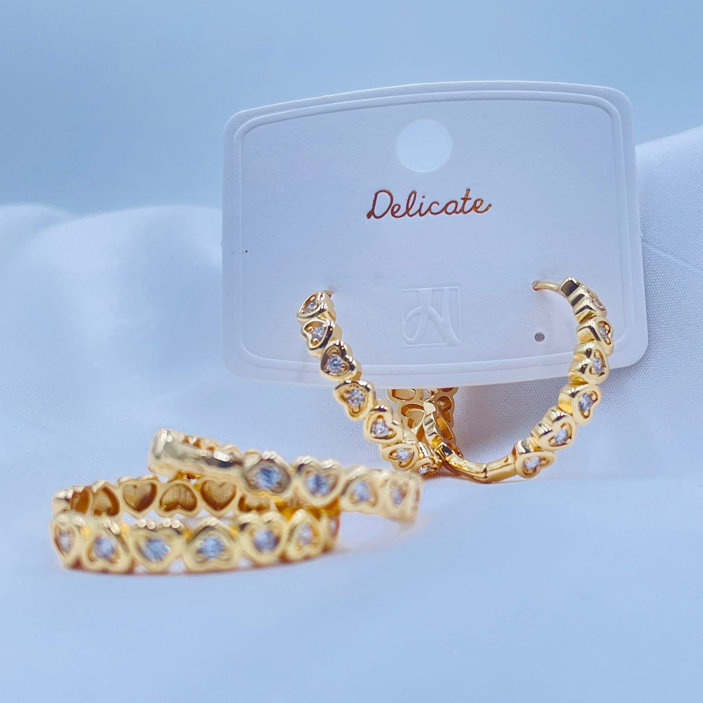 Golden Heartline Hoops