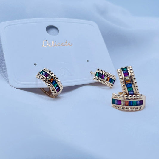 Multi Colours Hoop Earrings