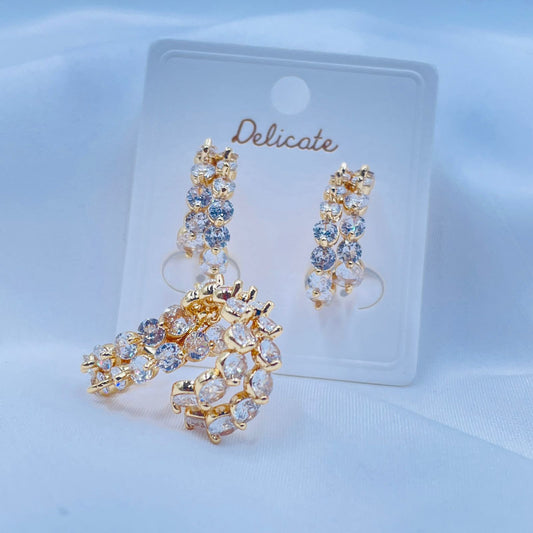 Crystal Cluster Hoop Earrings