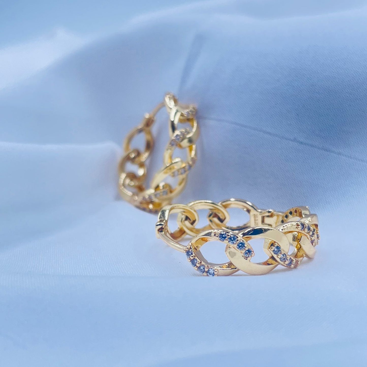 Royal Link Hoop Earrings