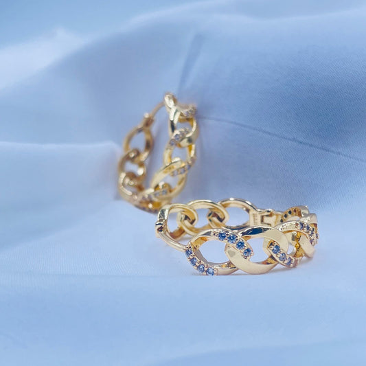Royal Link Hoop Earrings