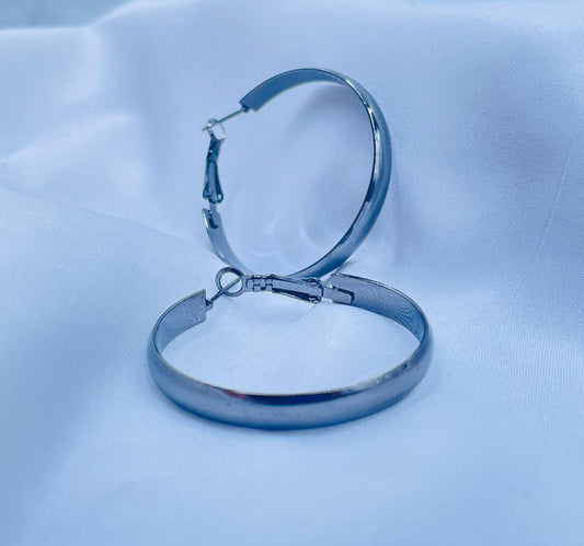Silver Halo Hoop Earrings