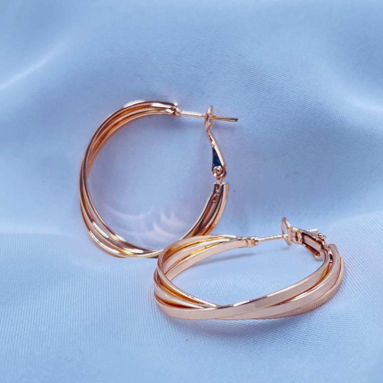 Rose Twist Hoop Earrings