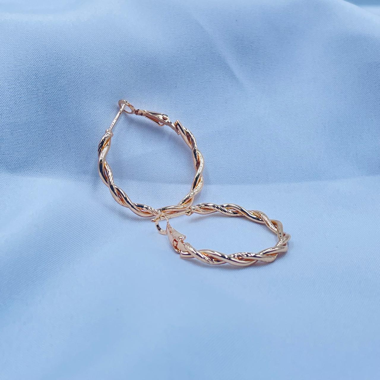 Rose Twirl Hoop Earrings