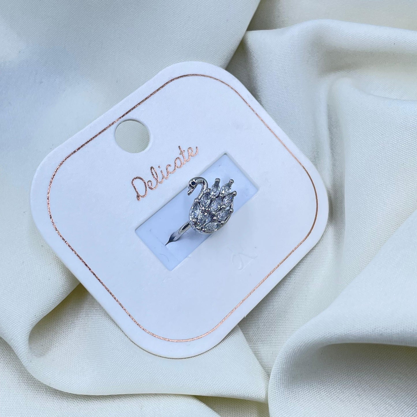 Silver Swan Ring