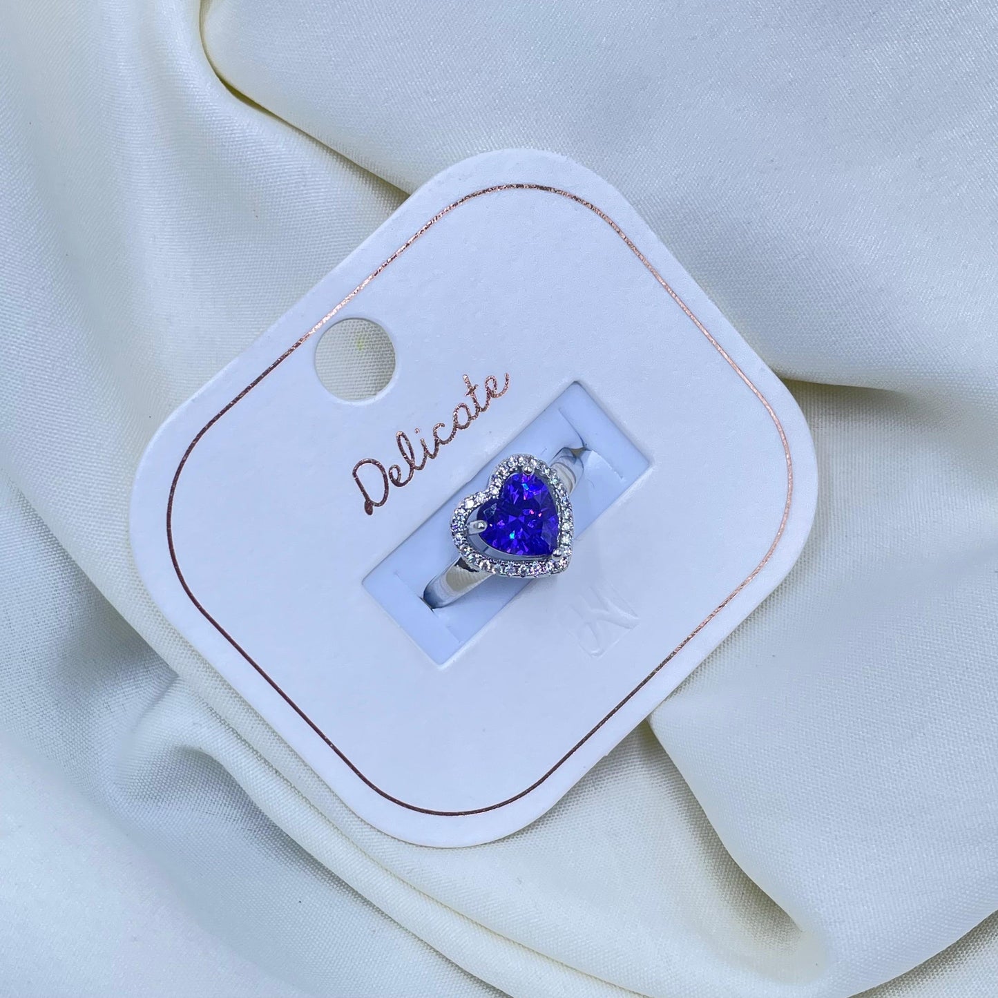 Purple Heart Gemstone Ring