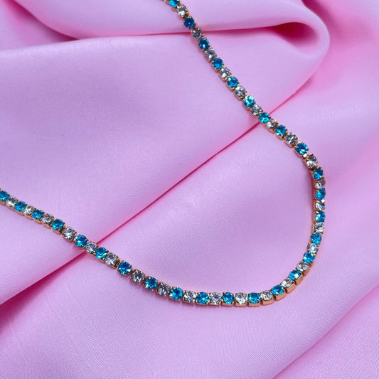Sky Blue Tennis Necklace