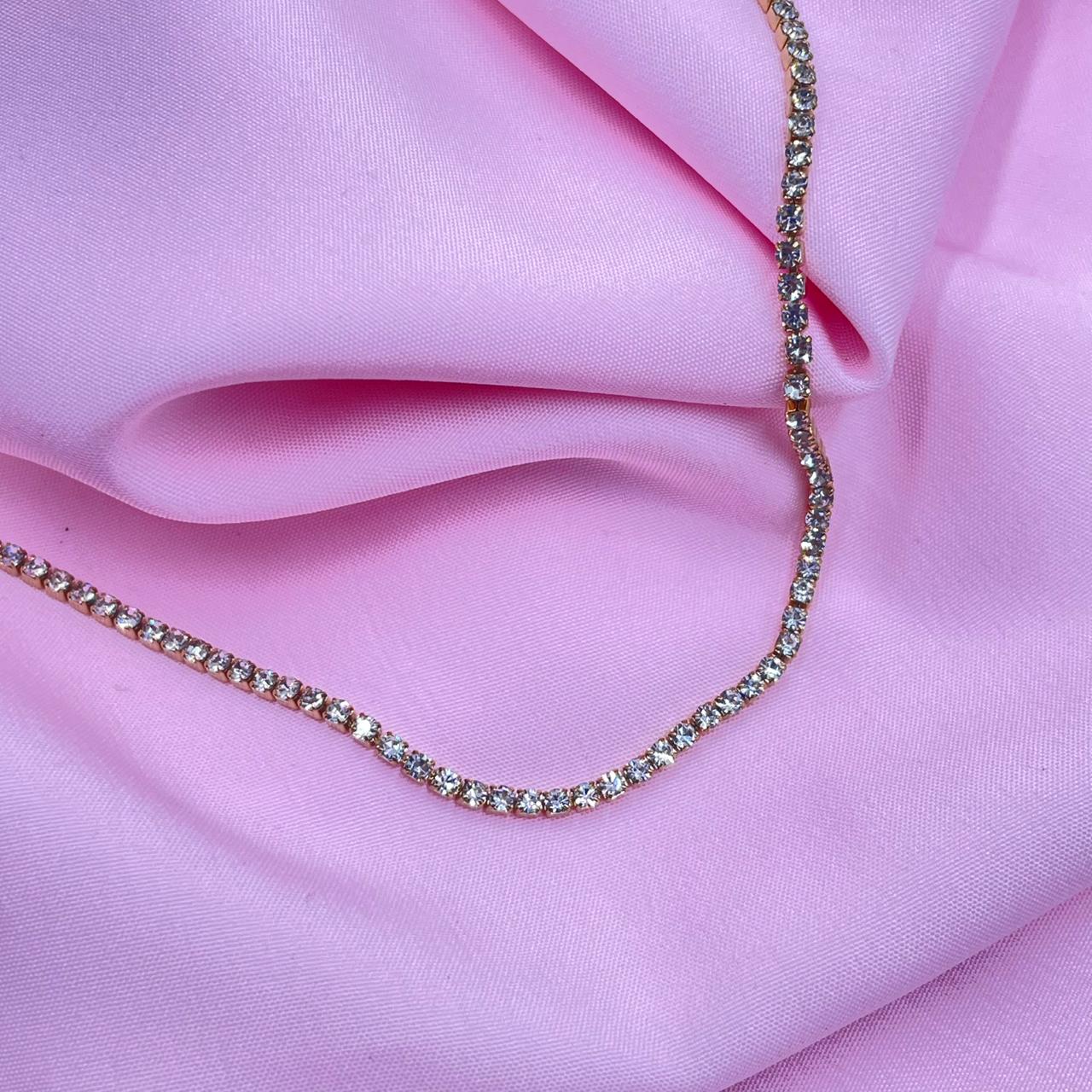 Gold Crystal  Necklace